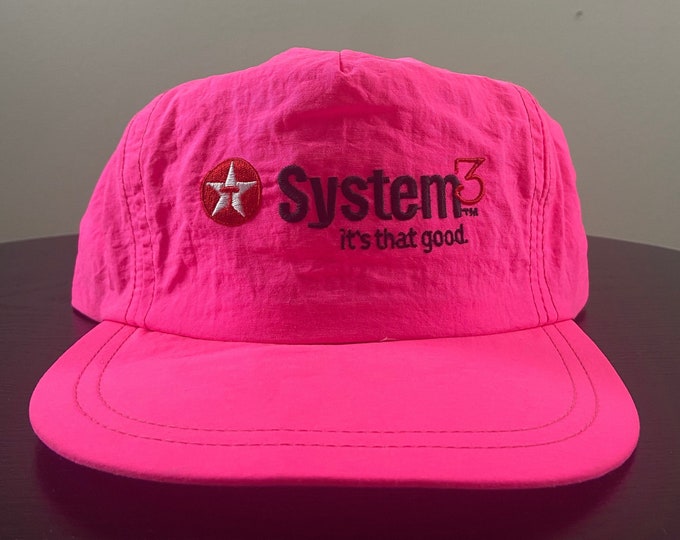 Vintage Texaco System 3 Snapback Hat Cap Made USA OSFA Oil Gas Station NASCAR Racing Daytona 500 1990s 90s