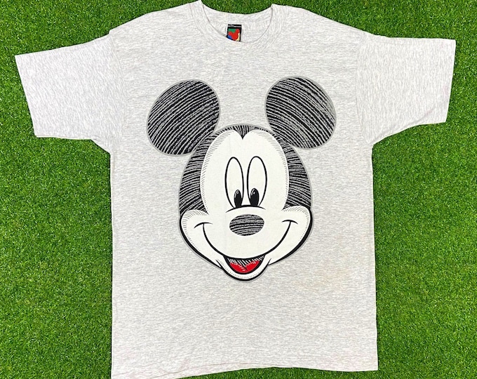 Vintage Disney Mickey Mouse Head Tee T Shirt 1990s Walt Disney Unlimited World Classic Oversized 90s Magic One Size XL XXL New