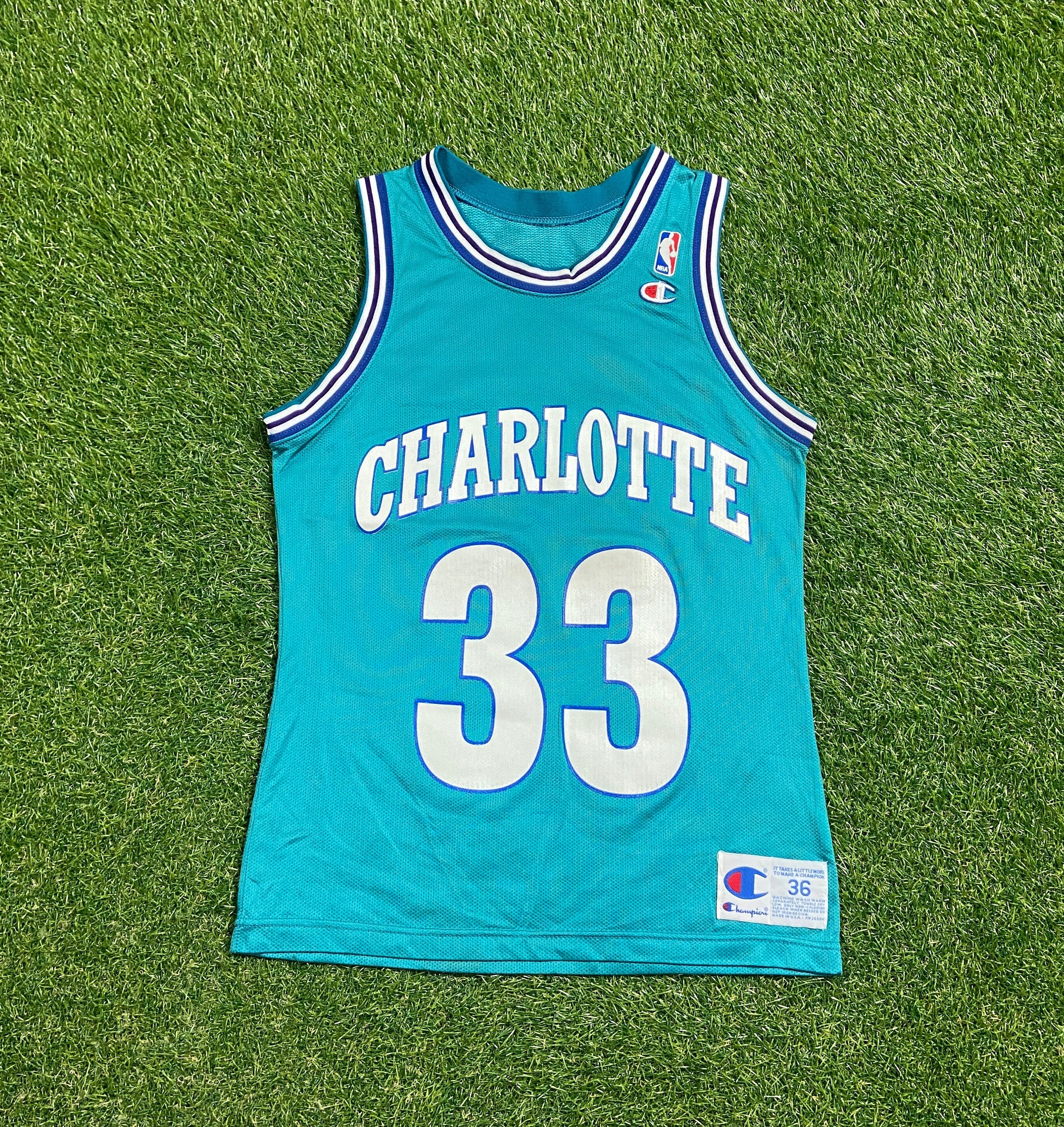 1990s Alonzo Mourning Charlotte Hornets Basketball Jersey