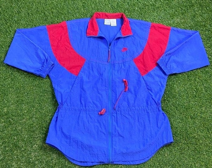 Vintage Nike Windbreaker Zip Up Jacket Size Xtra Large XL Just Do It! Sportswear Athletic Wear Classic 90s 1990s Light Rain Jacket Coat