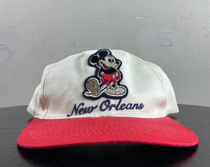 Vintage Mickey Mouse Snapback Hat OSFA New Orleans Louisiana Walt Disney World Disneyland Magic Kingdom 1990s 90s