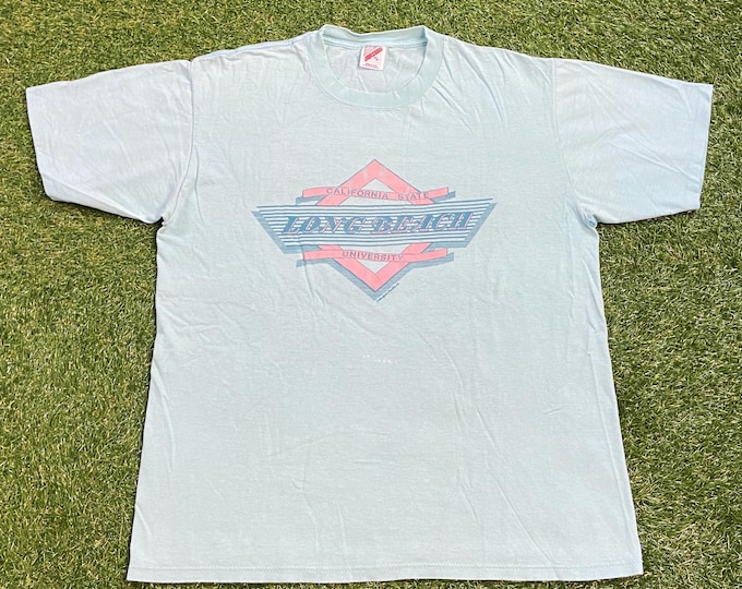 Vintage California State University Long Beach T Shirt Tee Made USA Size Xtra Large XL CA College 1990s 90s