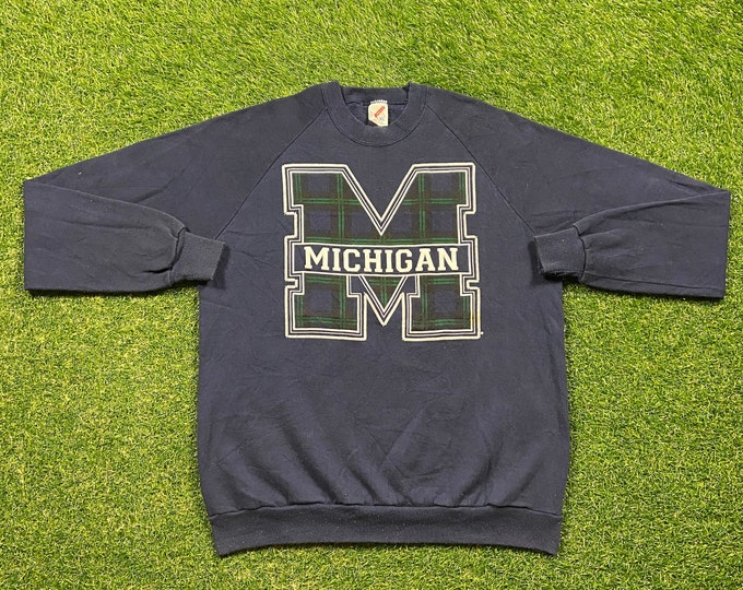 Vintage University of Michigan Wolverines Crewneck Sweatshirt Made USA Size Xtra Large XL NCAA College Football Detroit Big House Pull Over