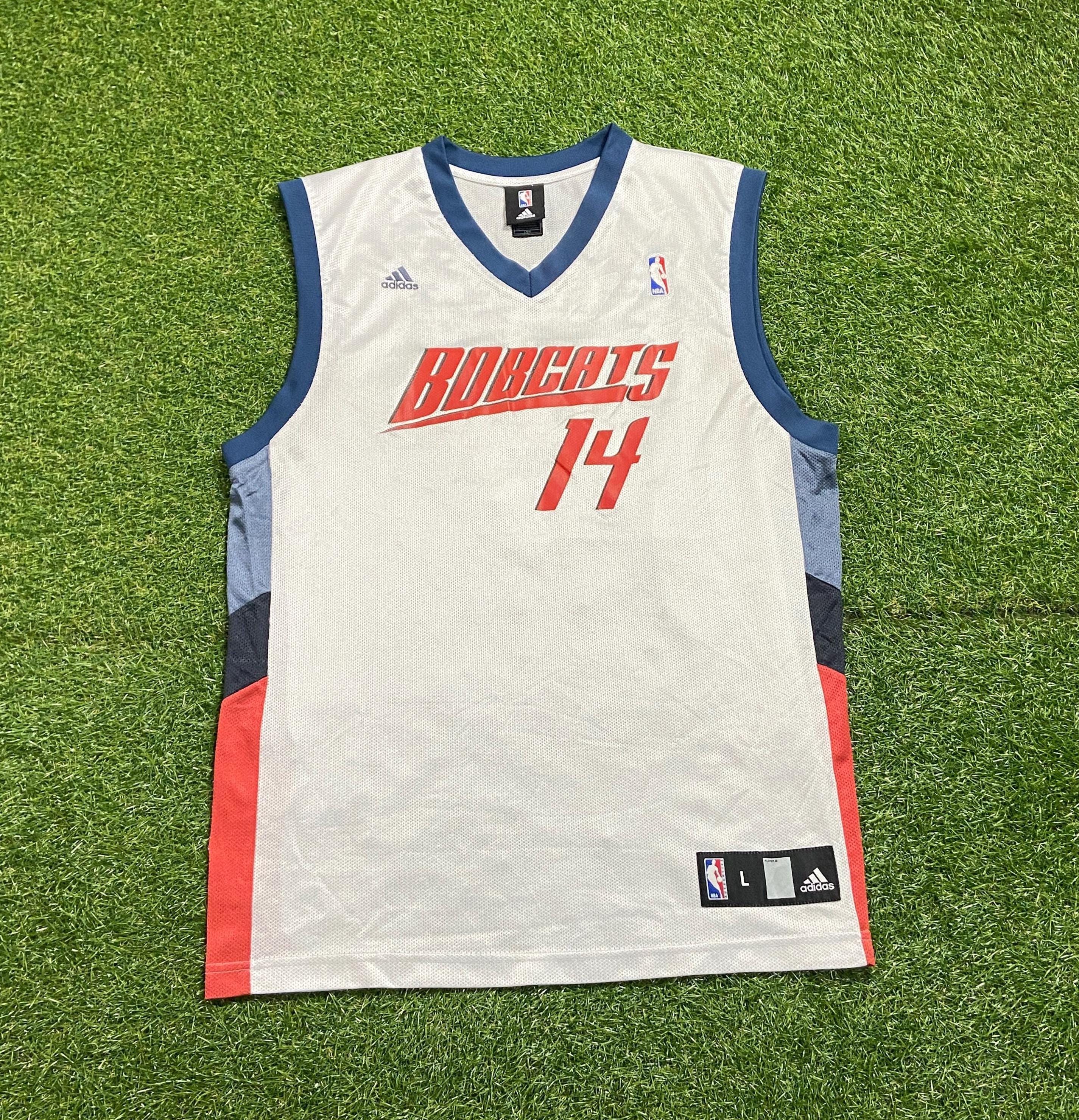 Vintage Charlotte Bobcats DJ Augustin #14 Jersey Adidas Size Large
