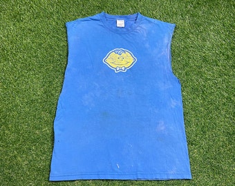 Vintage Lemon Head T Shirt Tee Murina Made USA Size Large L Sweet and Sour Lemon Candy Snack 1990s 90s