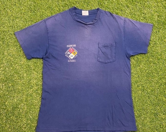 Vintage PFA Fire Rescue T Shirt Tee Hanes Made USA Size Large L Firemen Fire Department Fire Truck Police Department