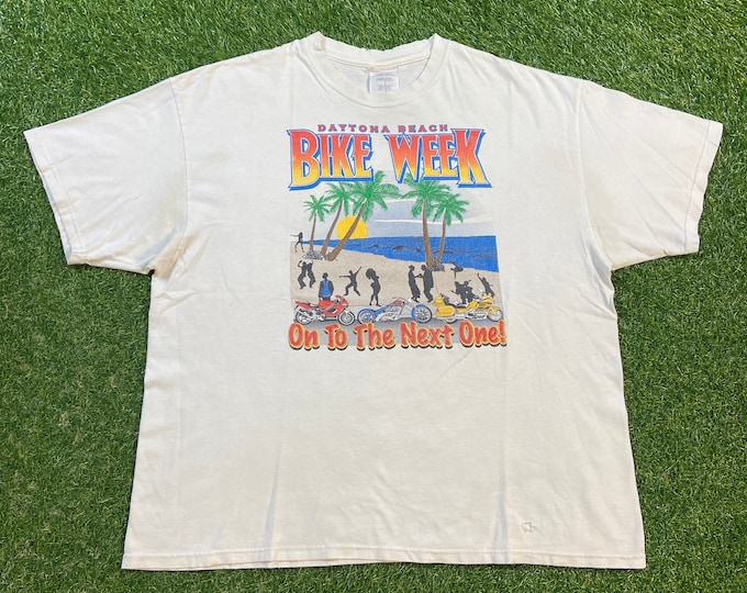 Vintage Bike Week Daytona Beach Florida T Shirt Tee Size Xtra Large XL Harley Davidson HOG 3D Eagle Motorcycle Truckers Biker 1990s 90s