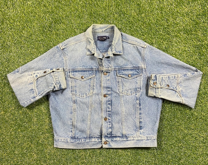 Vintage Calvin Klein Jean Jacket Size Large L CK American Fashion House New York NYC Classic Apparel 1990s 90s