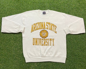 Vintage Arizona State University Crewneck Sweatshirt Made USA Size Large L NCAA College Football Phoenix Sun Devils ASU Classic Pull Over
