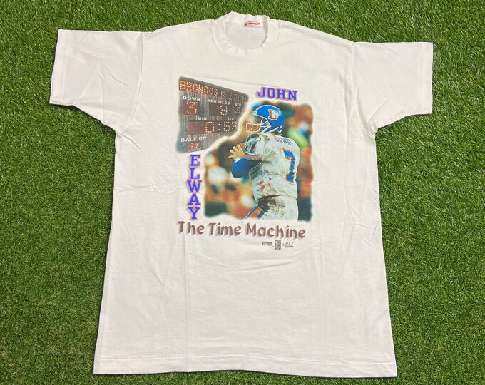 Vintage Denver Broncos T Shirt Tee Size Large L NFL Football Colorado John Elway 1990s 90s