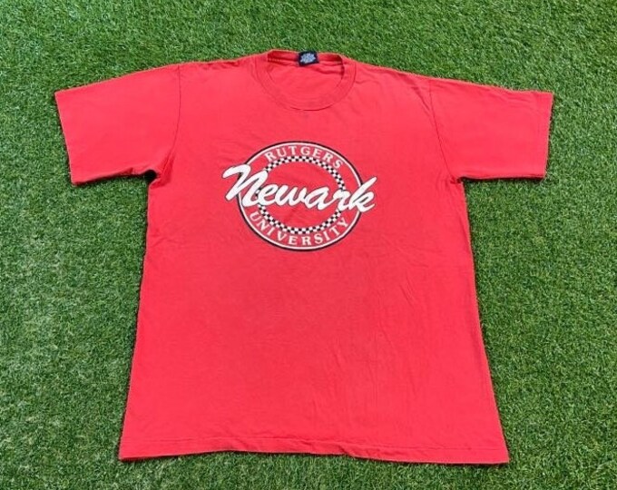 Vintage Rutgers University T Shirt Tee Made USA Size Large L NCAA College Basketball New Jersey NJ 1990s 90s Newark