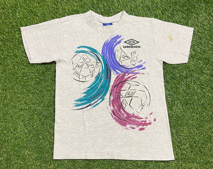 Vintage Umbro T Shirt Tee Made Usa Size Xtra Large XL English Sportswear Football Equipment Supplier England MLS FIFA Mesi Ronaldo 1990s 90s