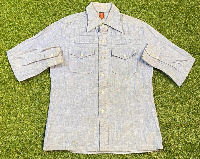 Vintage Thailand Button Down Shirt Size Small S Bangkok South East Asia Thai Classic Tourist Travel 1990s 90s