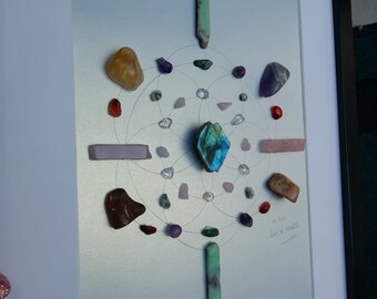 Hand Drawn Crystal Grid, Large (A4 size 11.75x15.75inch)