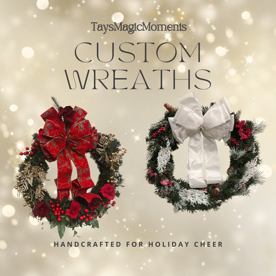 Custom Holiday Wreath Festive Personalized Christmas Gift Etsy