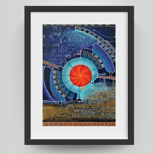 Carte postale - Masterplan, dot art, peinture acrylique