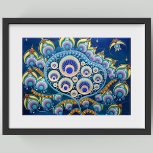 Carte postale - Sealife II, dot art, peinture acrylique