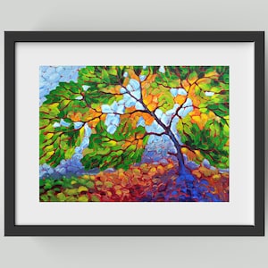 Cartolina - Autunno, pittura acrilica, impressionismo