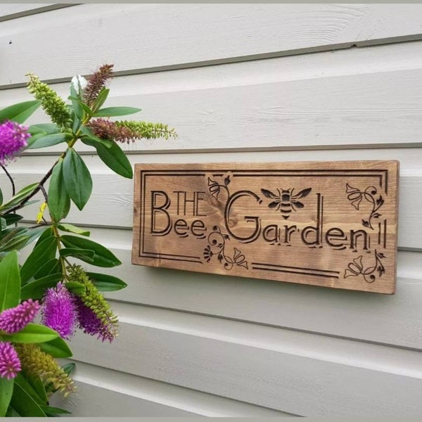 The Bee Garden, Carved Wooden Sign
