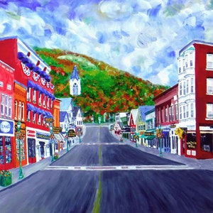 Camden Main Street,  Reproduction of Original Painting by Bellmore Arts