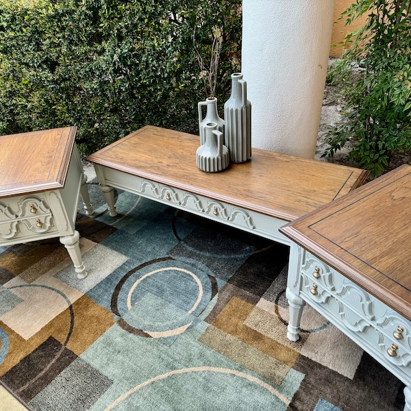 Mcm Oak Coffee Table Vintage Etsy