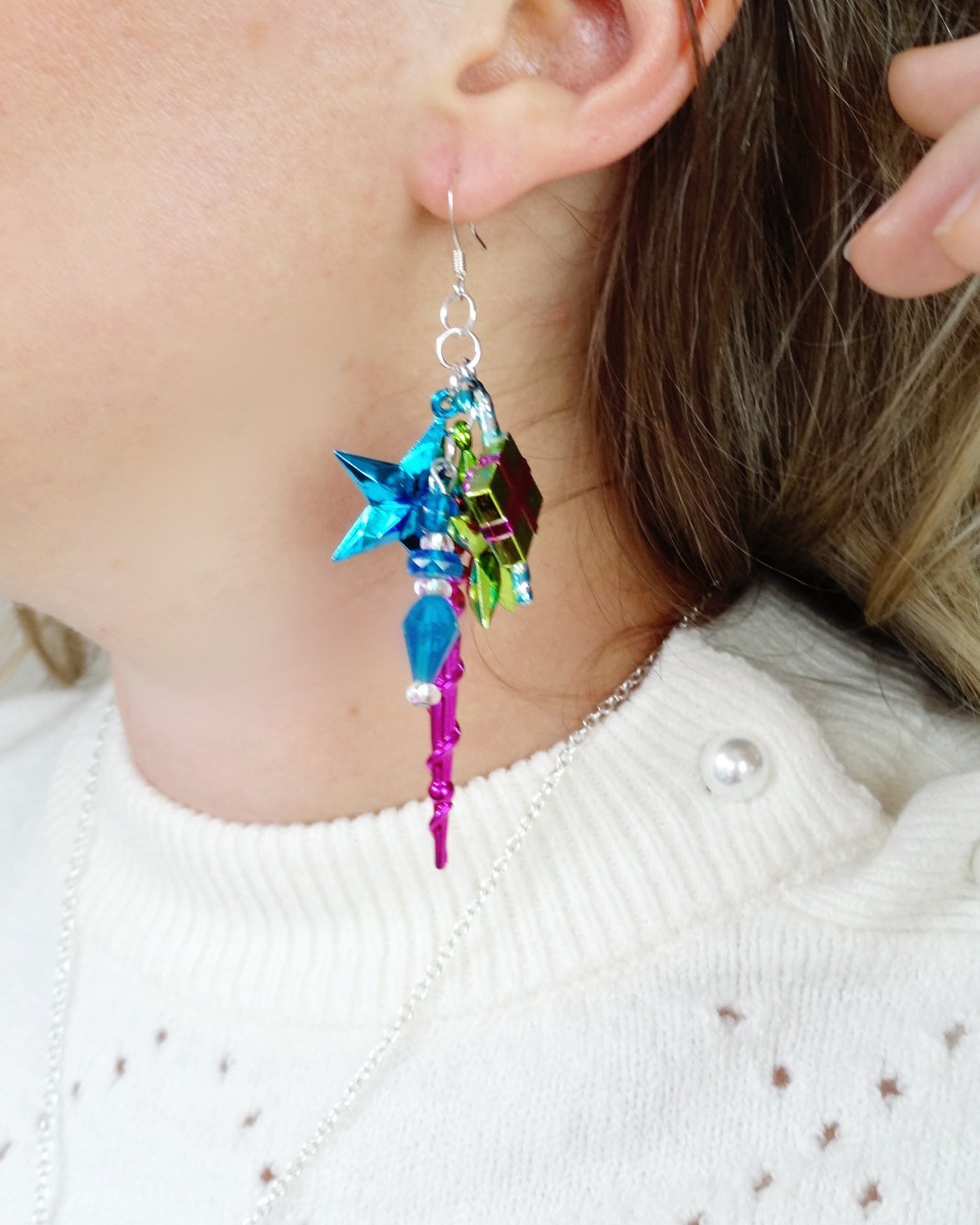 Christmas Earrings Dangle Tacky Christmas Earrings Ugly Etsy