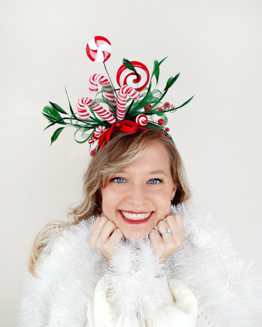 Christmas Headband Women Candy Cane Headband Candy Cane Etsy