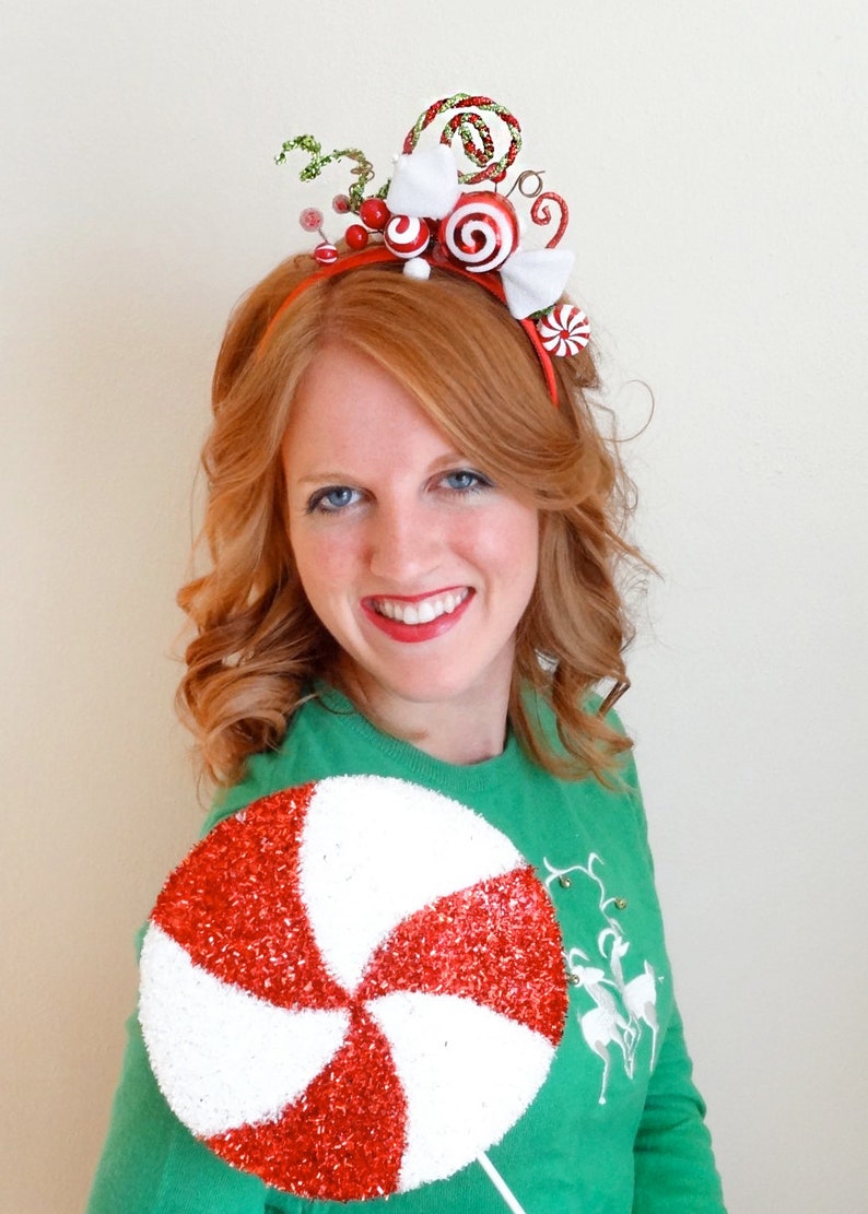PREORDER christmas headband adult peppermint headband ugly Etsy