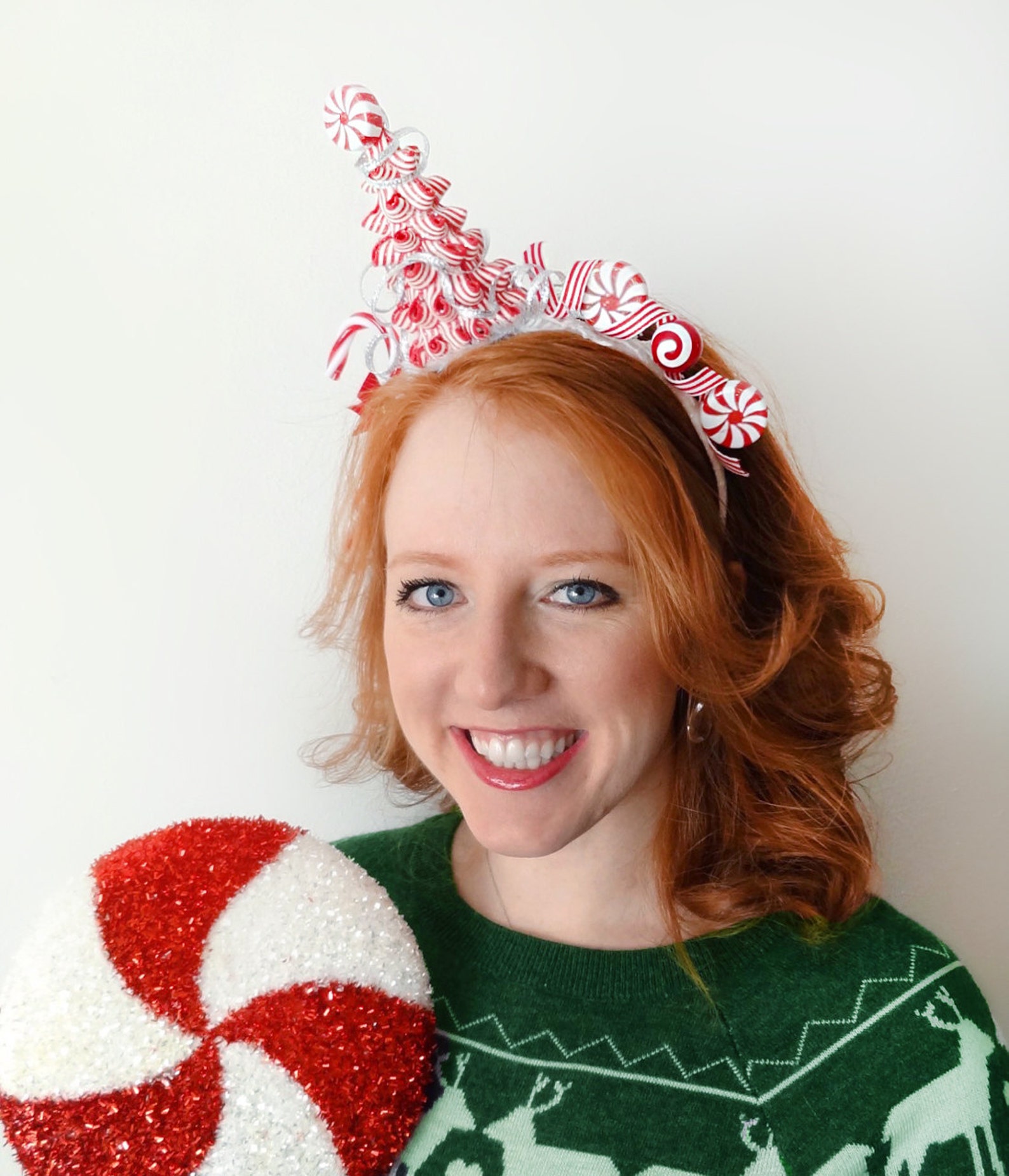 Candy cane headband christmas headband adult adult christmas Etsy