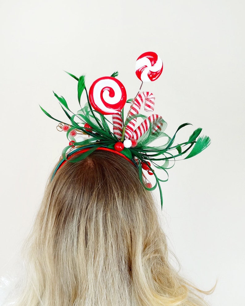 Christmas headband women candy cane headband candy cane Etsy