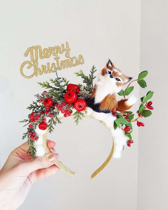 Christmas headband women christmas headband adult red berry Etsy