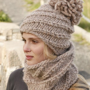 PDF 436 Hat and neck warmer knitting pattern