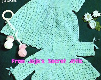 Baby girls DRESS BONNET BOOTIES KNITTING PATTERN 4ply 0-12 mths 17-20in 5079