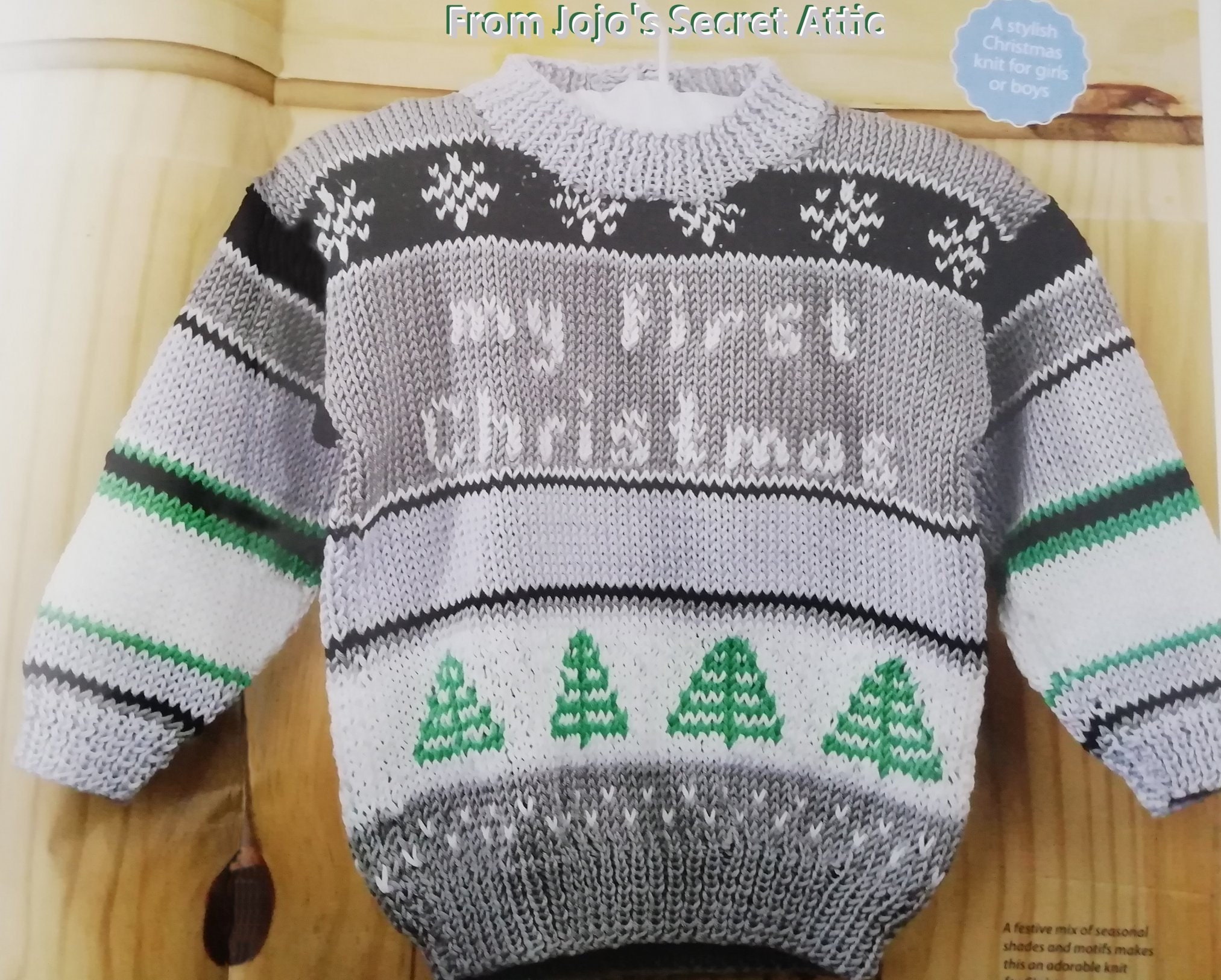 PDF Knitting Pattern DK Baby Christmas Sweater | Etsy UK