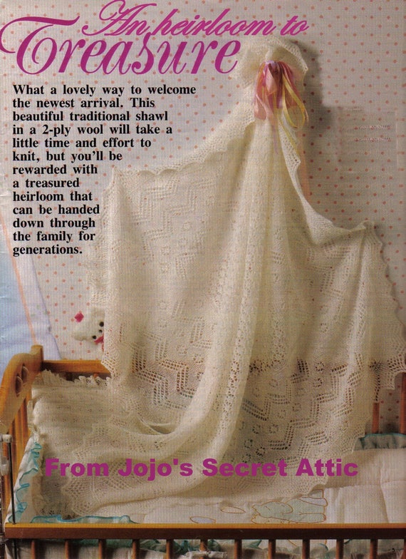 Christening Shawl Knitting Pattern Ply Yarn to Make an Heirloom