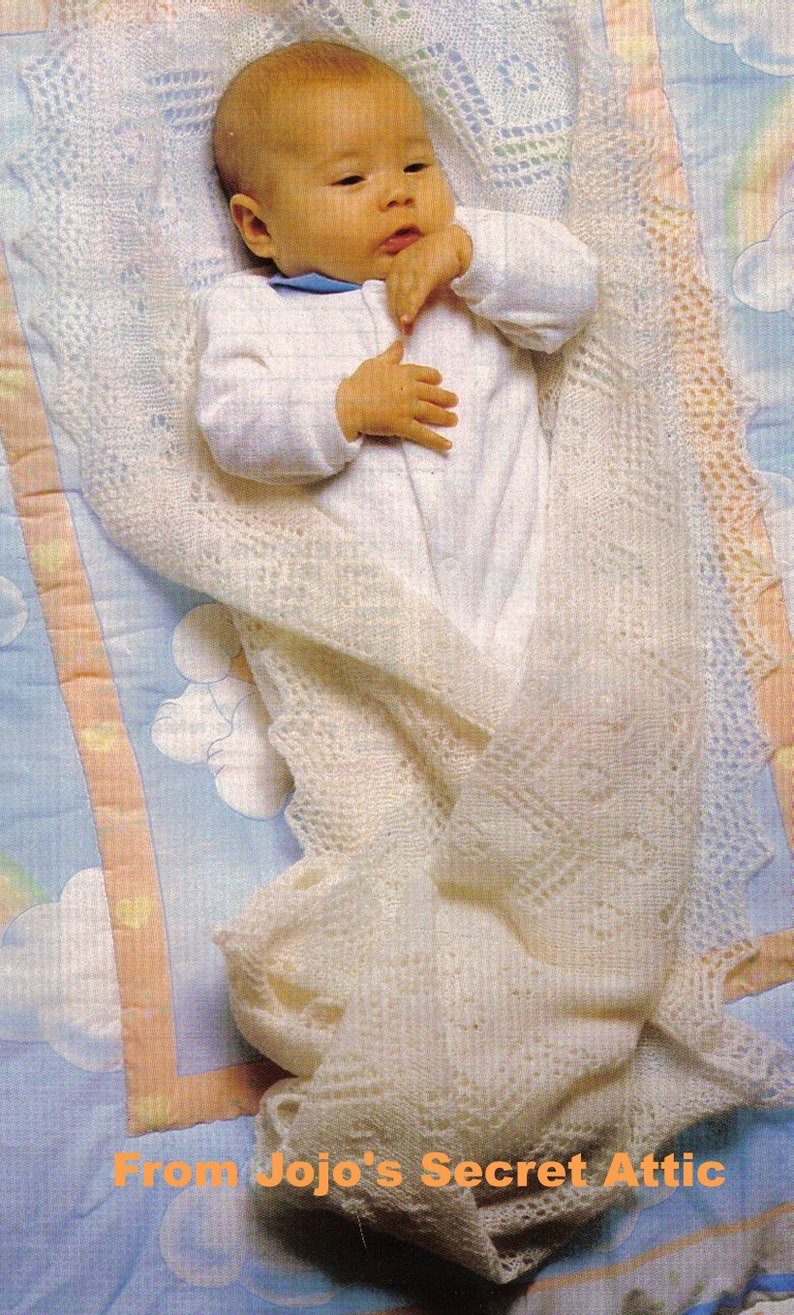 Christening Shawl Knitting Pattern 2 Ply Yarn to Make an Heirloom to