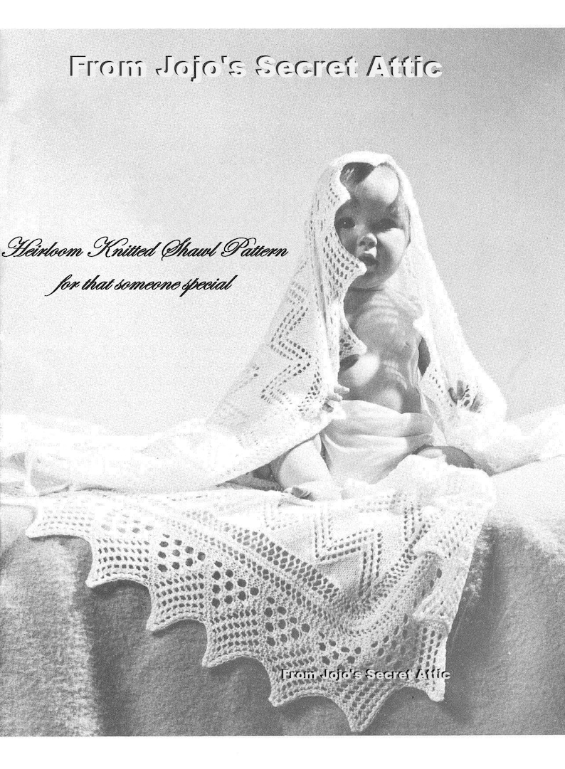 Vintage Knitting Pattern Baby Christening Shawl 50x52 Etsy