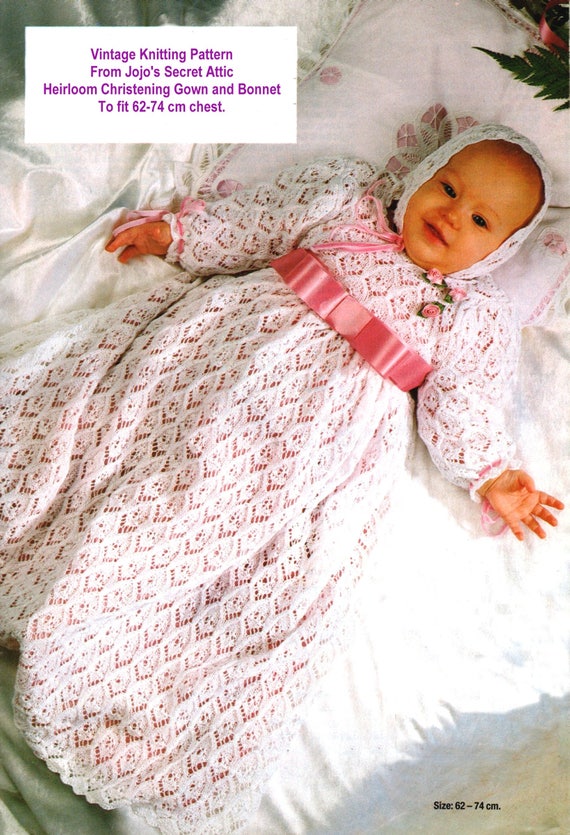 vintage christening gown knit patterns