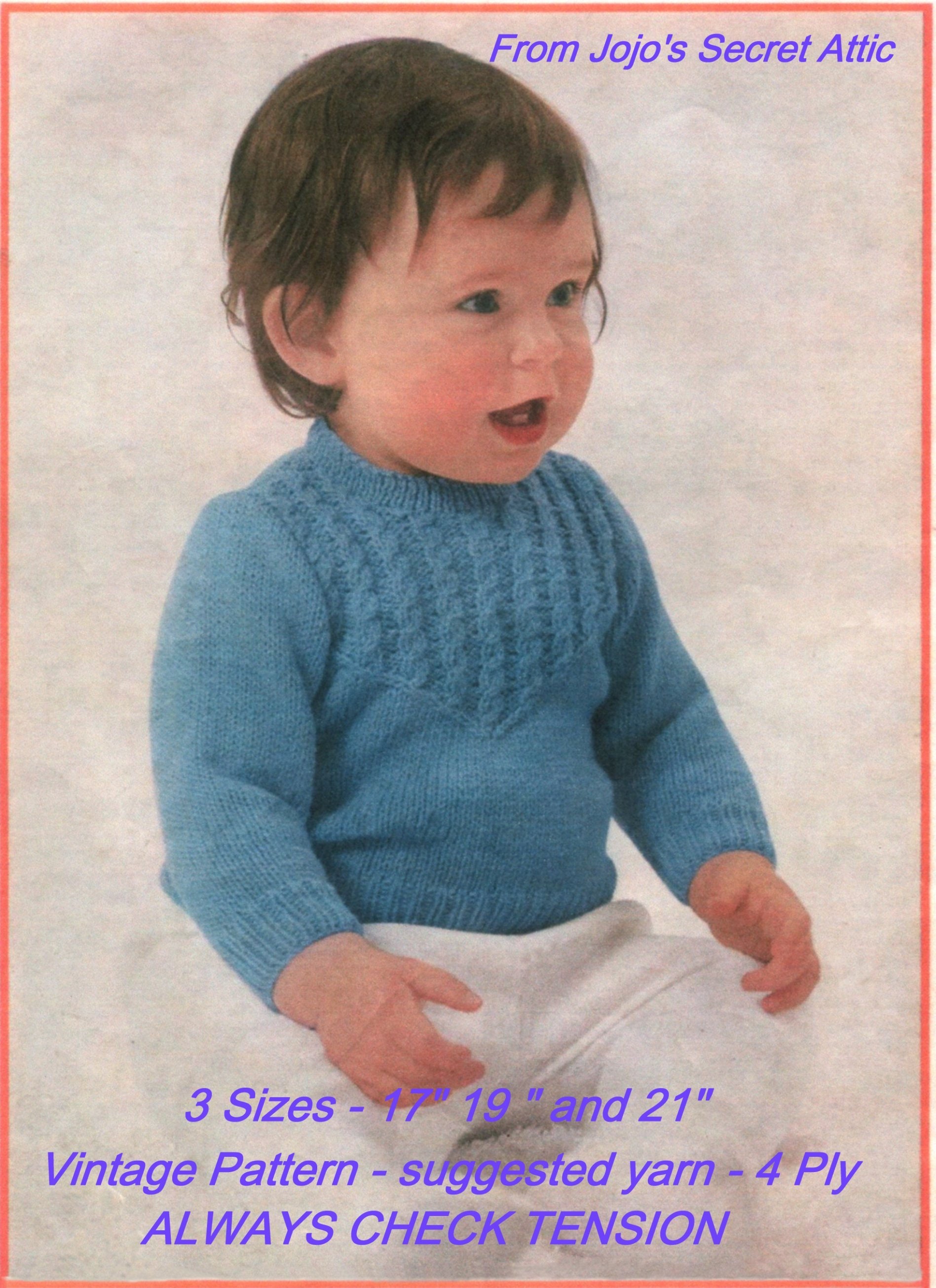 Vintage 4 Ply Knitting Pattern V Cable Yoke Sweater 17 19 and Etsy UK