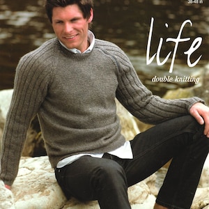 PDF DK Knitting Pattern Men's Sweater 8420 Instructions English Only