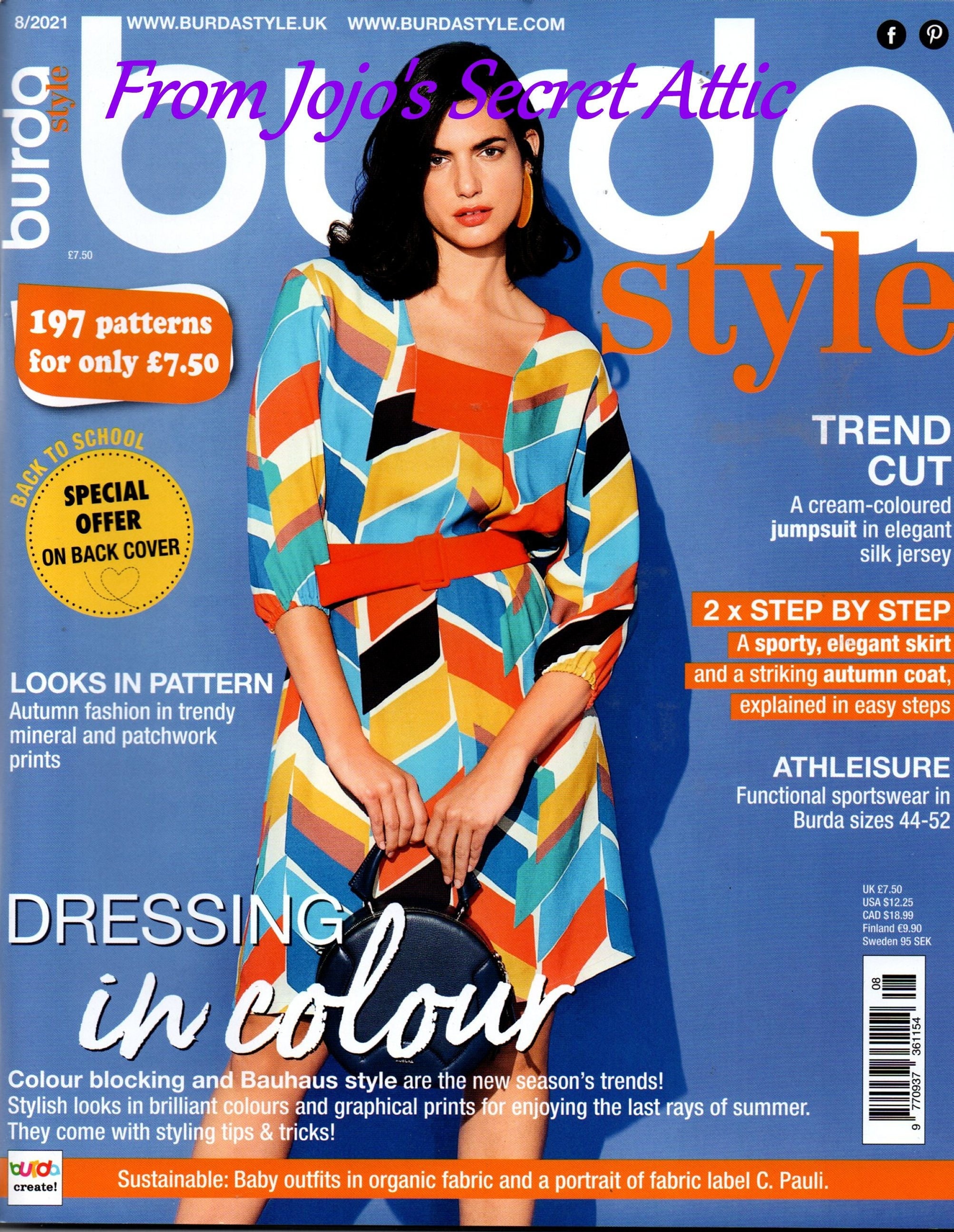 Burda Style Magazine August 08/2021 New with 197 uncut patterns -   Portugal