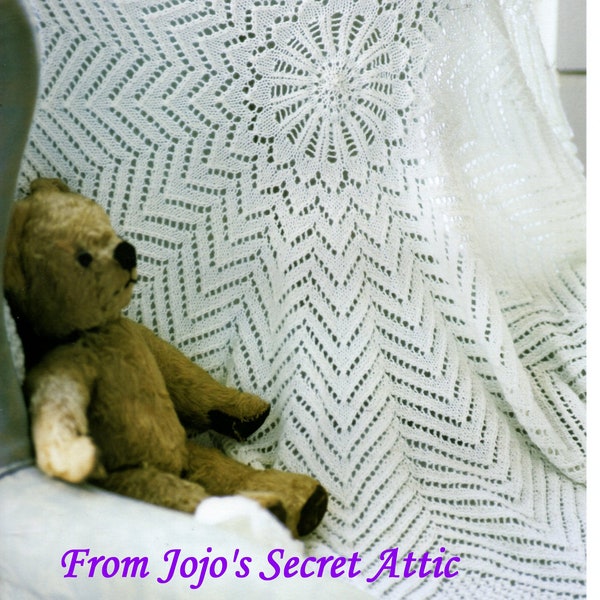 knitted christening shawl