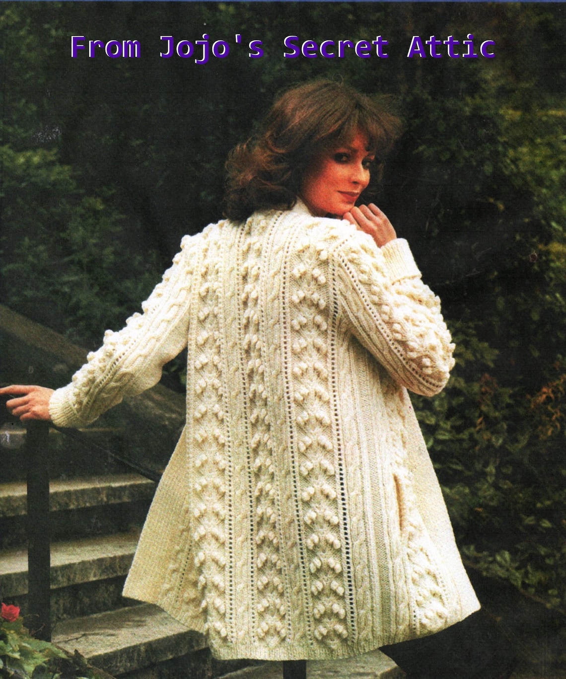 Aran Knitting Pattern Lady's Edge to Edge Jacket Etsy
