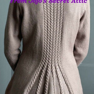 Ladies double knitting pattern cable vent jacket