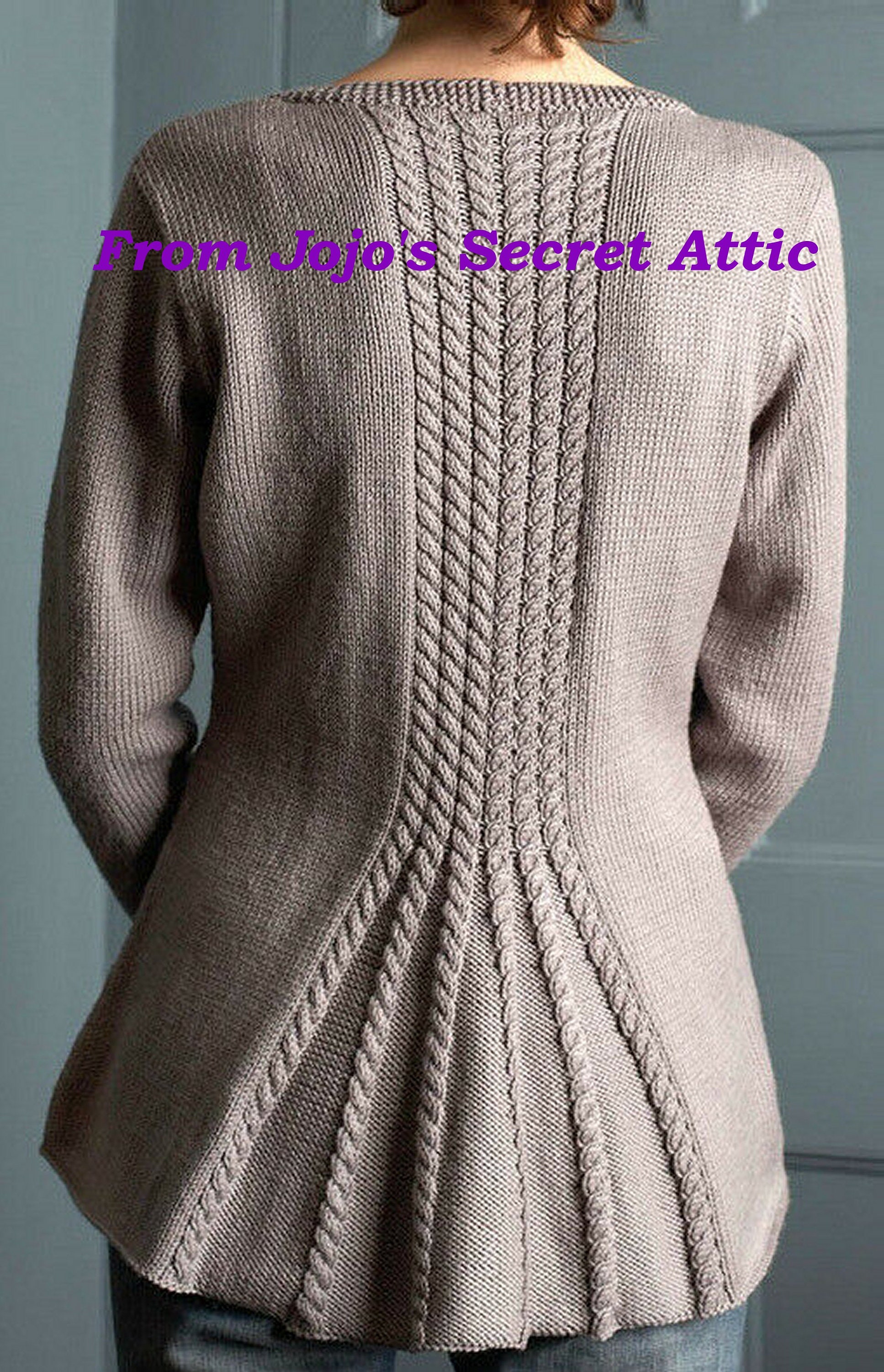 Ladies Double Knitting Pattern Cable Vent Jacket Etsy