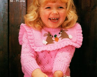 Knitting Pattern for Bunny Sweater Robin 13285