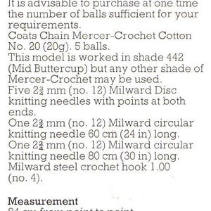 Vintage Knitting Pattern to make Table Centre image 3