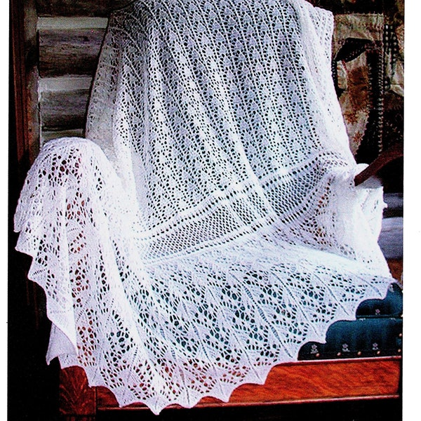 Beautiful pattern to make heirloom christening shawl in 2 Ply yarn