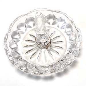 Vintage Pressglas Ringschale: Klare Eitelkeit Schmuckhalter