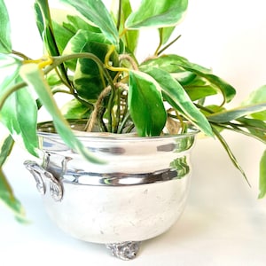 Vintage Silver Plated Footed Bowl with Handles – Decorative Serving Bowl – Silverplate Centerpiece – Antique-Style Tableware or planter